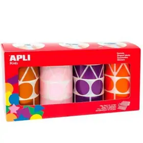 Set med klistermärken Apli Gomets 4 Delar Multicolour Geometriska former (4 Delar)